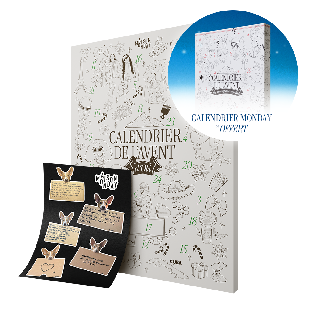 Pack Calendrier de l’Avent d’Oli (chocolats) + Planche de stickers